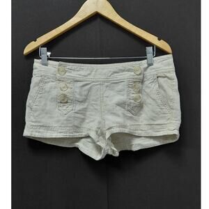 Express Linen Cotton Blend Shorts Beige Women Solid Relaxed Size 4